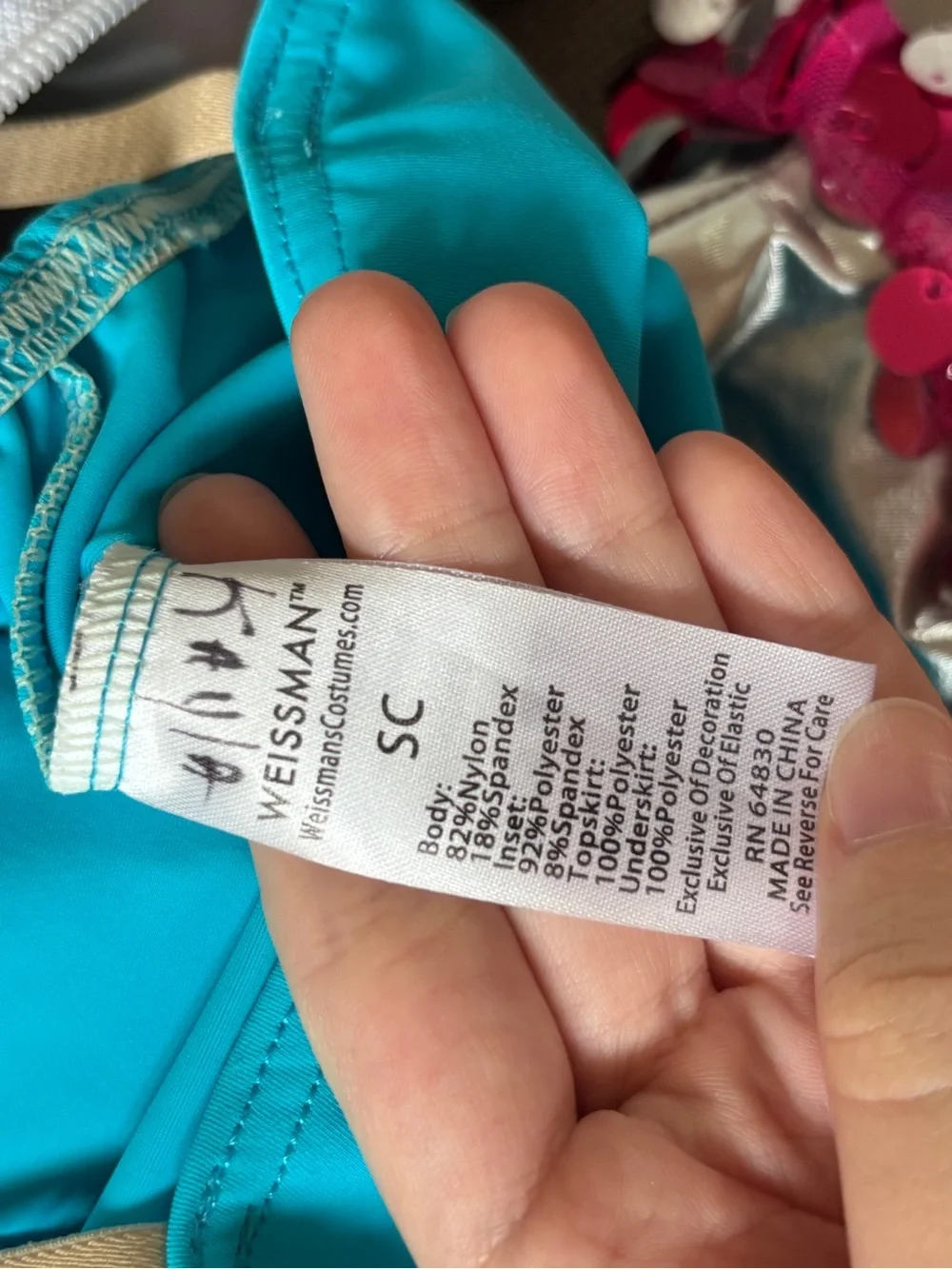 Weissman Silver Jacket with Teal Bodice and Pink Sequin Tutu